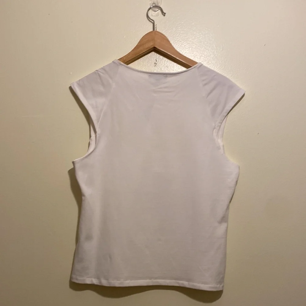 J. Crew Squareneck cap-sleeve top in stretch cotton blend Style CA528 . New. XL